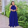 Sleeveless Off Shoulder Simulated Silk Pleated Large Swing Dress