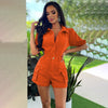Button Zipper Pocket Loose Cardigan Shorts 2PC Set