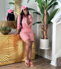 Patch Pocket Vertical Stripes Summer Thin 2PC Set