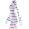Striped Flared Sleeve Pullover Skirt Backless Waist Trimming A- line Skirt