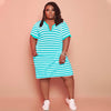 V-neck Striped Loose Dress