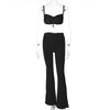 Bra Top & Flare Pants Two-Piece Set