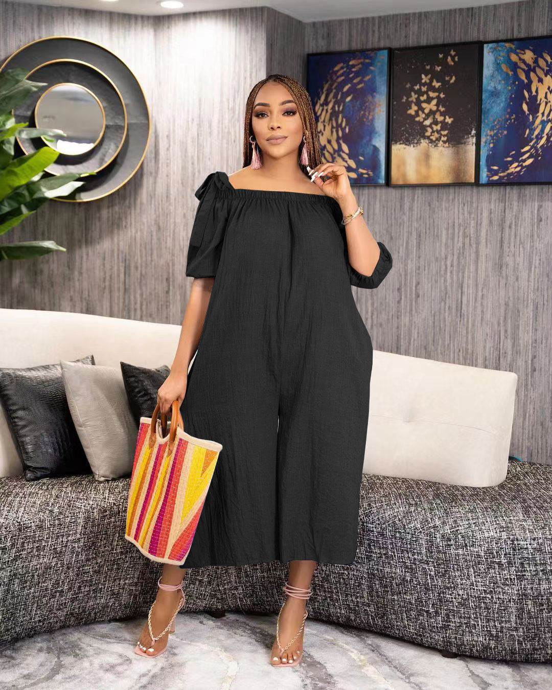 Loose Casual Cropped Jumpsuit