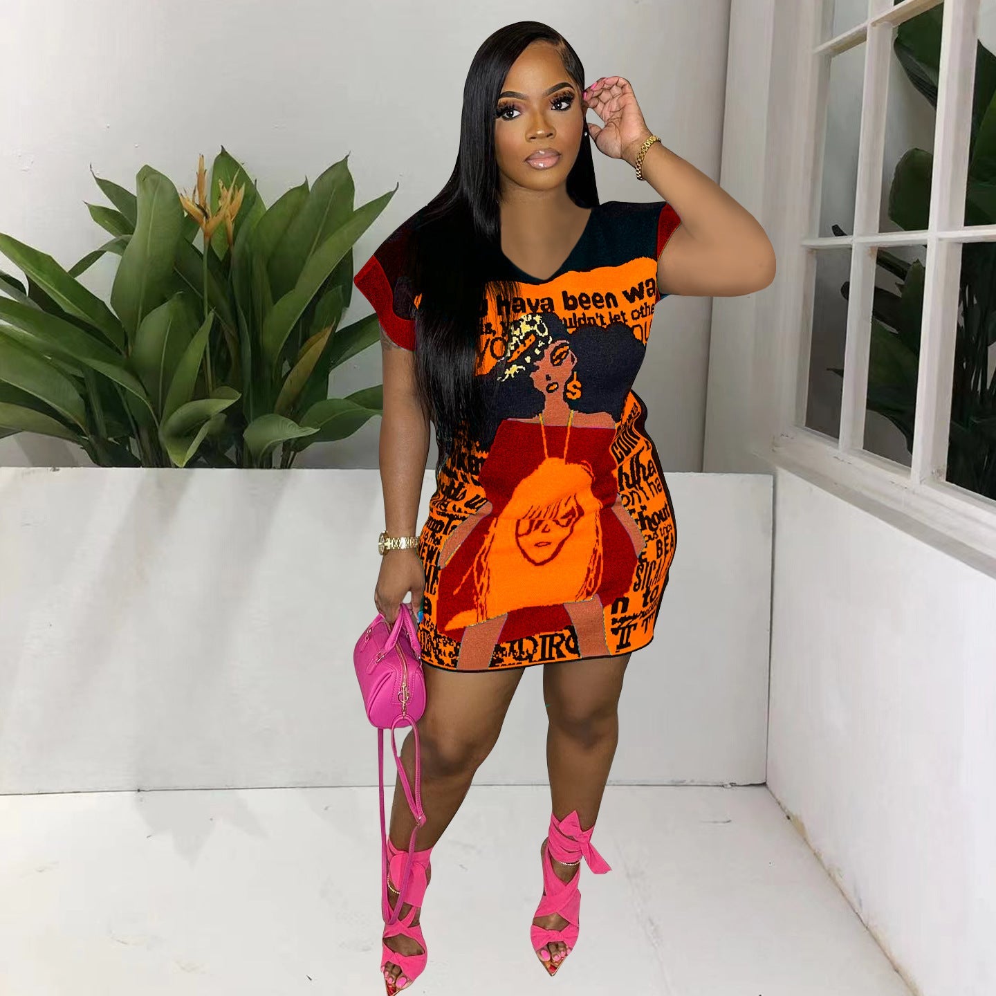 Fashion Printed Cute Cartoon Dress