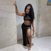 Beach Skirt with High Waist Slit Dress Set