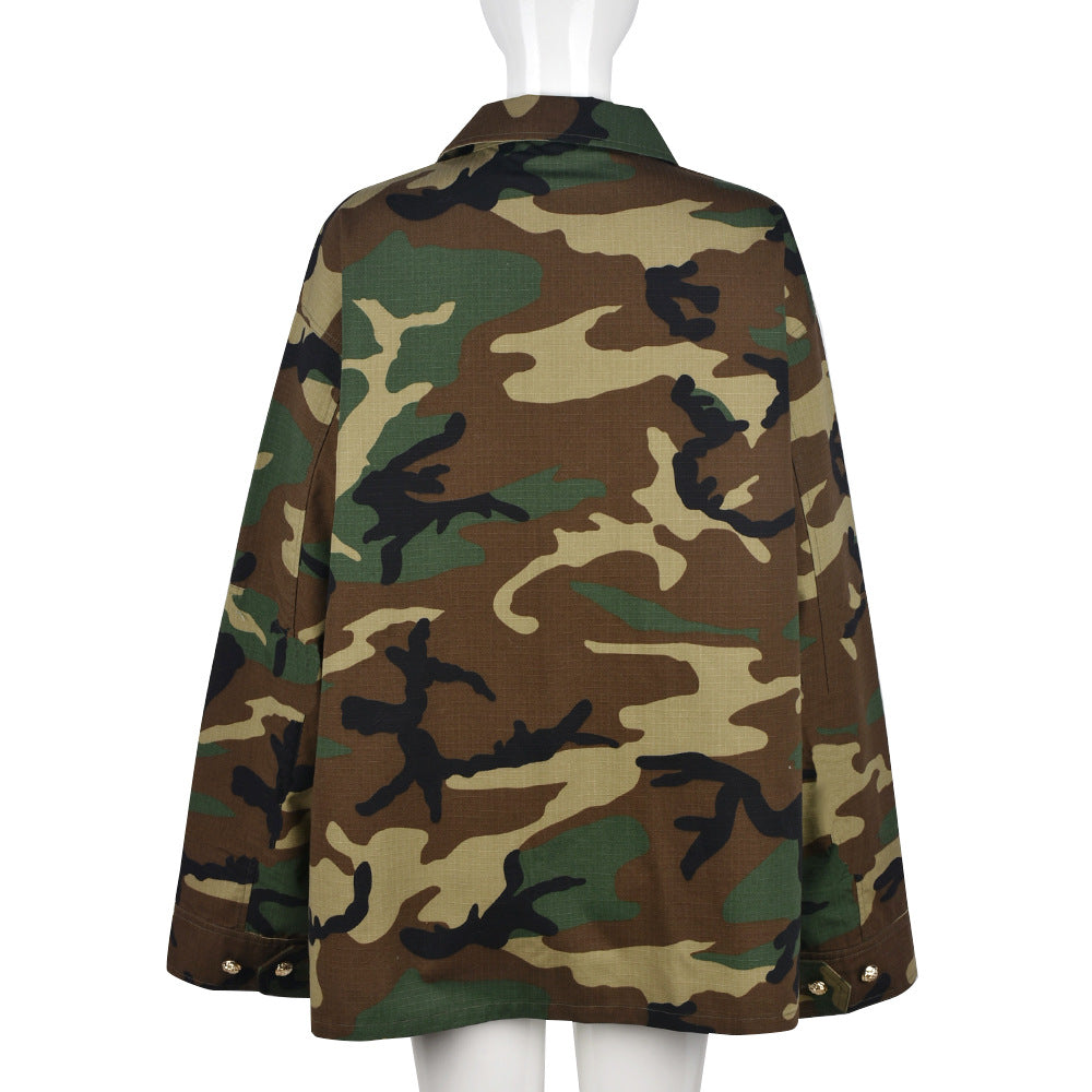 Camouflage Pocket Cardigan Long-sleeved Jacket