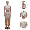Fringed Hole Vest Trousers Set