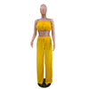 Solid Color Bra Pants Women's Two-piece Set
