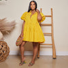 Puff Sleeve Loose Pleated Dress