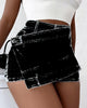 A- line High Waist Irregular Denim Skirt Shorts