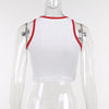 Contrast Color Letter Print Short Vest Versatile Top