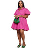 Puff Sleeve Loose Pleated Dress