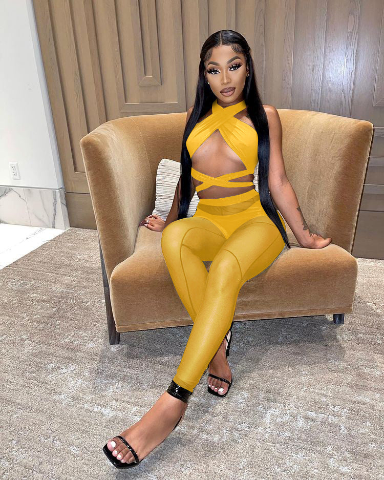 Sexy Stitching See-through 3PC Set