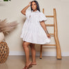 Puff Sleeve Loose Pleated Dress