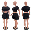 Popcorn Fabric Skirt Two-Piece Set