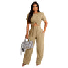 Cotton Short-sleeved Pleated T-shirt Wide-leg Pants Two-piece Suit