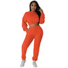 Fashion casual sweatshirt set solid color 2PC set