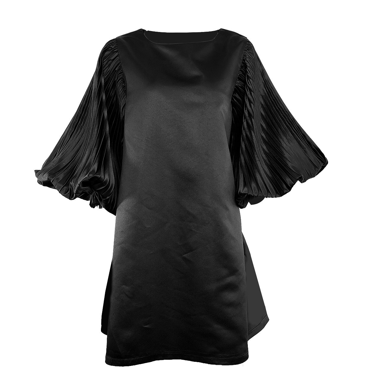 Pleated Lantern Sleeve Doll Dress