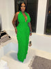 Halter Wave Pattern Sexy Bandeau High Waist Jumpsuit