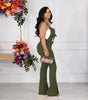Sling Jumpsuit Chest Pocket Split Pants