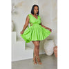 Candy-colored Lace-up Dress
