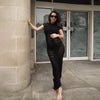 Knitted High Neck High Waist Slim Fit Long Dress