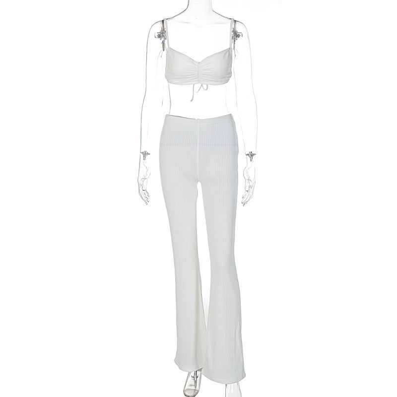 Bra Top & Flare Pants Two-Piece Set