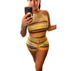 Knitted Backless Halter Top & Bottom 2PC Set