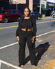 Casual Solid Color Knitted Long Sleeve Tassel Suit Women's Knitted Sweater