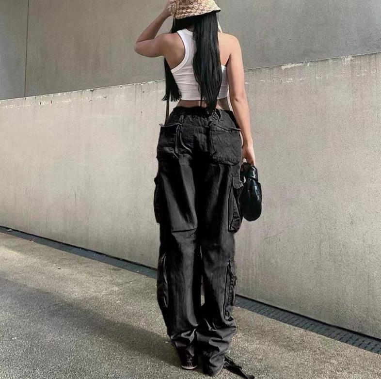 Hip Hop Style Low Waist Multi-Pocket Casual Pants