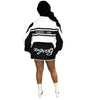 Motorcycle style detachable jacket short skirt 2PC set