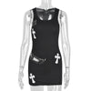 Cross Embroidered Pin Dress
