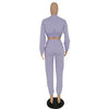 Fashion casual sweatshirt set solid color 2PC set