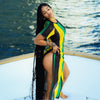 Caribbean Contrast Split Dress