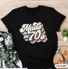 Printed Letter Crew T-shirt Short Top