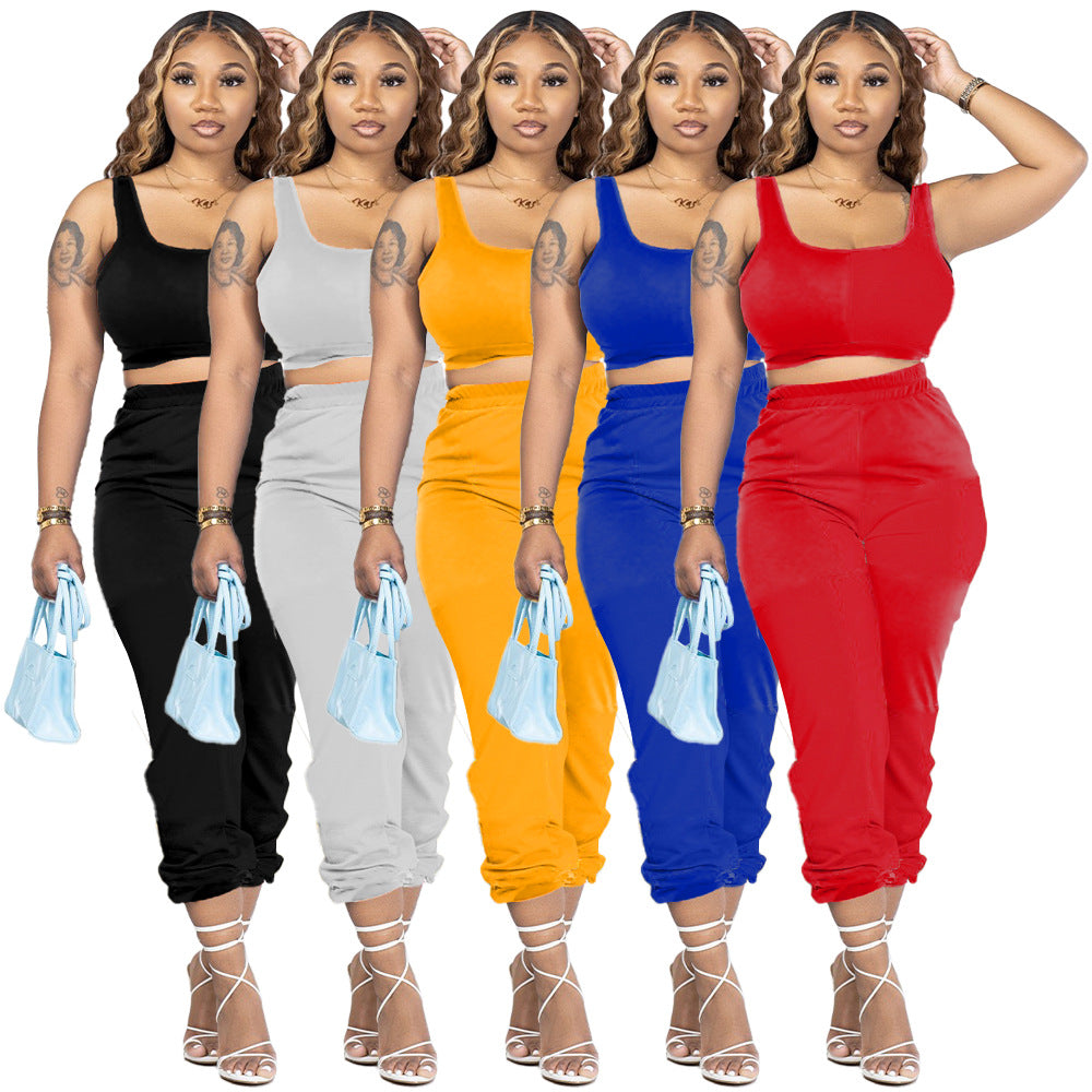 Vest Locking Pants Sports 2PC set
