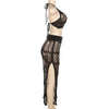 Beach Skirt with High Waist Slit Dress Set