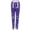 Slim Fit Buttocks Metallic Silver Hot Casual Pants