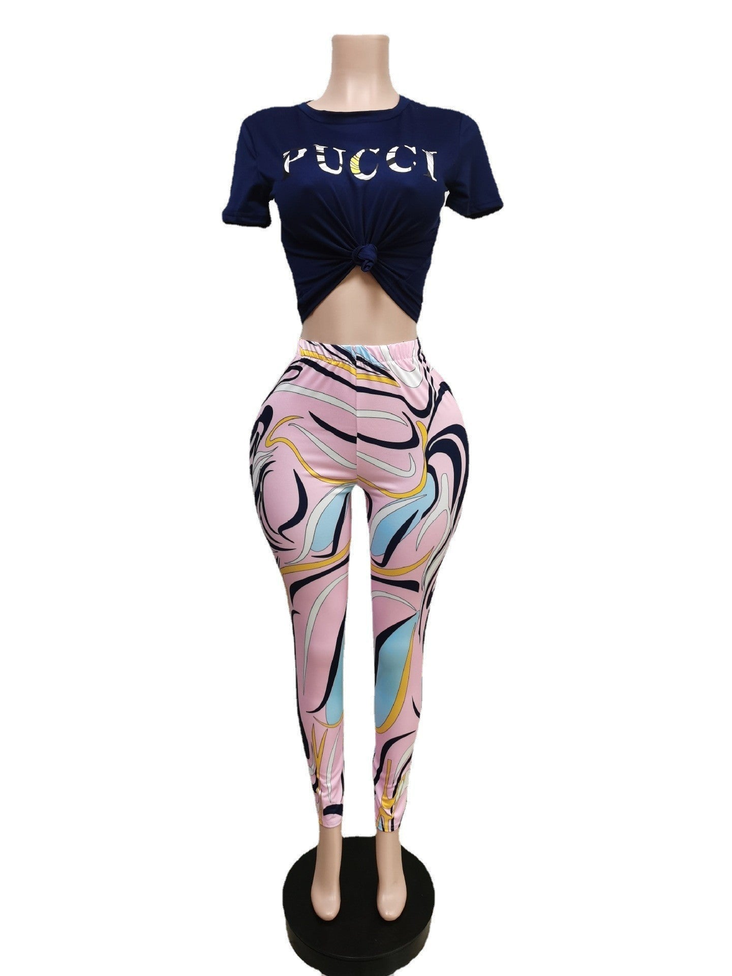 Slim Short-sleeved Trousers Two-piece Set