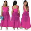Straps Tulle Stitching Large Swing Dress