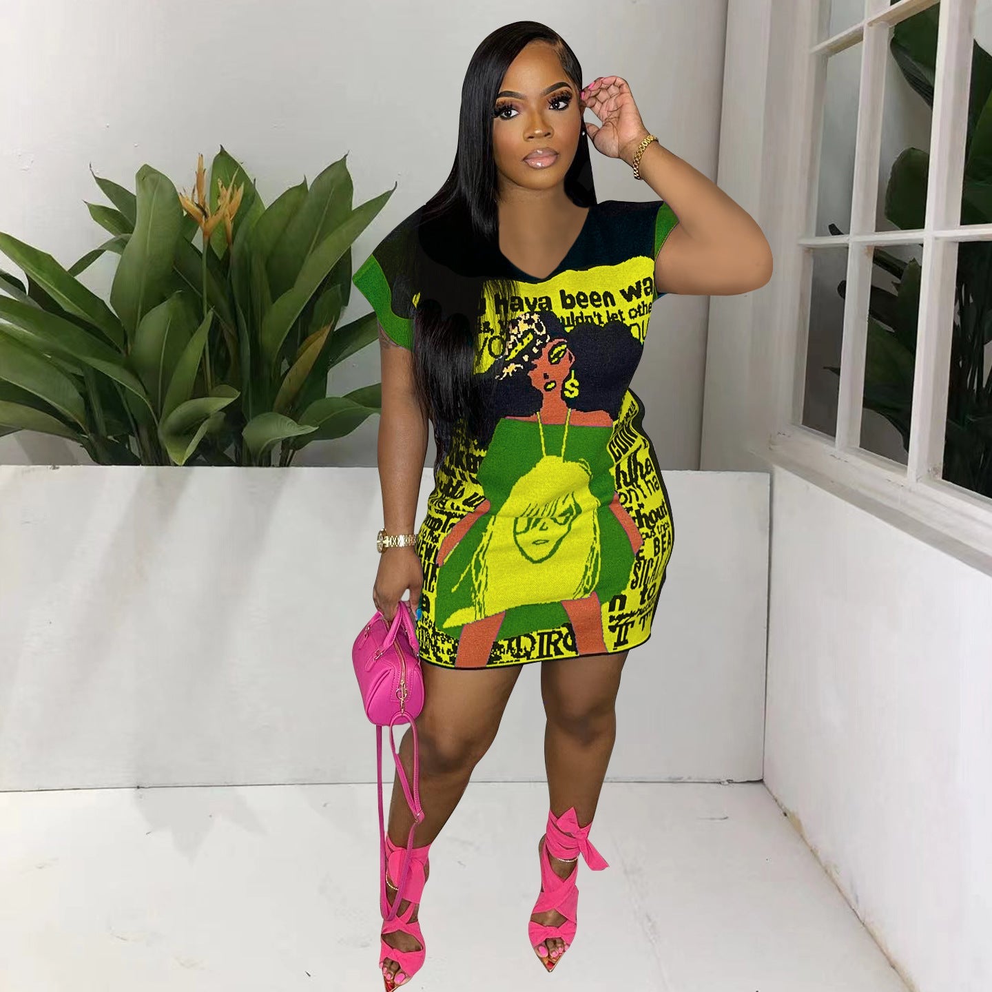 Fashion Printed Cute Cartoon Dress