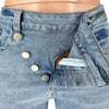 Ripped Diagonal Buckle Stretch Jeans