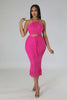 Tassel Fishing Net Knitted Two Piece Set
