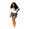 Solid Camouflage Short-Sleeved Shorts T 2PC Set