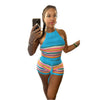 Knitted Backless Halter Top & Bottom 2PC Set