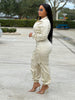 Waist-Tight Cargo Overalls Casual Trousers