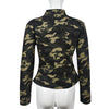 Camouflage Pocket Long-Sleeve Zipper Stand Collar Coat