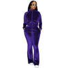 Fashion drawstring solid color dense velvet micro horn 2PC set
