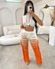 Fringed Hole Vest Trousers Set