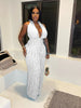Halter Wave Pattern Sexy Bandeau High Waist Jumpsuit